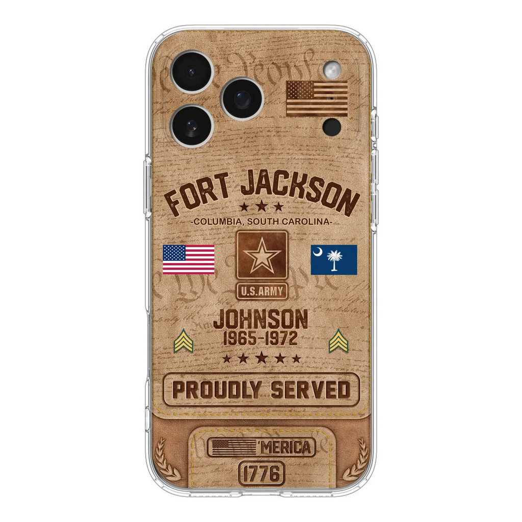 Custom Personalized Veteran Phone Case - Gift For Veteran - Birthday/ Father's Day Gift - Proudly Served - Case For iPhone And Samsung