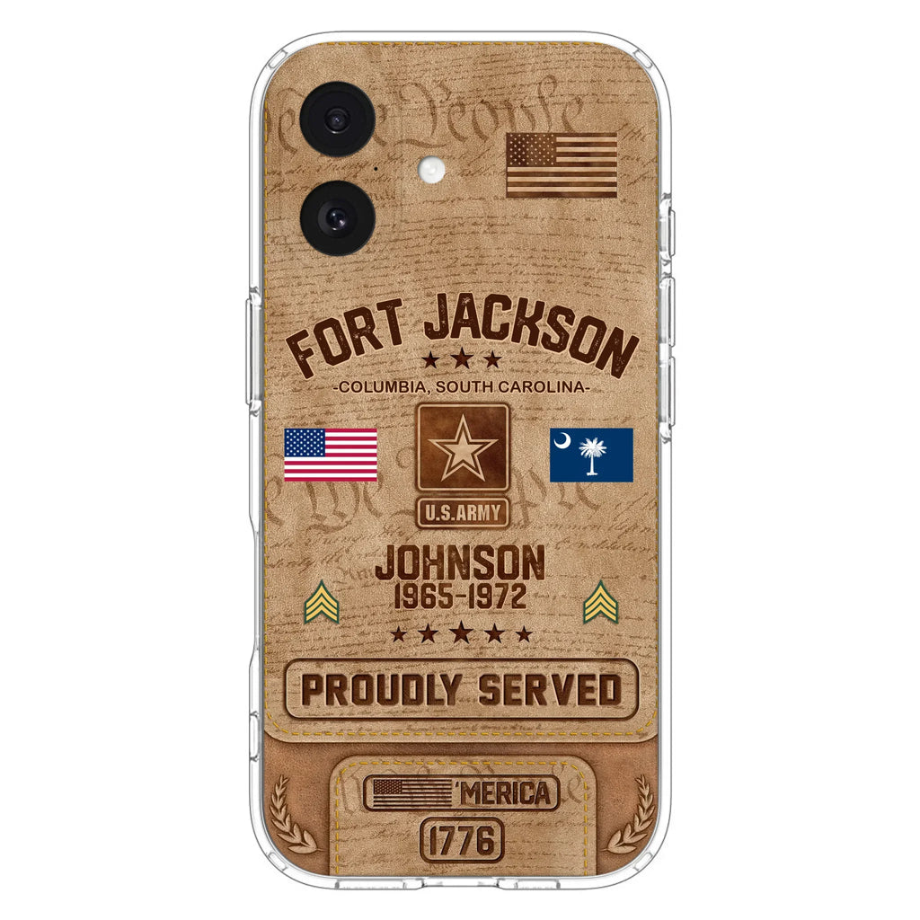 Custom Personalized Veteran Phone Case - Gift For Veteran - Birthday/ Father's Day Gift - Proudly Served - Case For iPhone And Samsung
