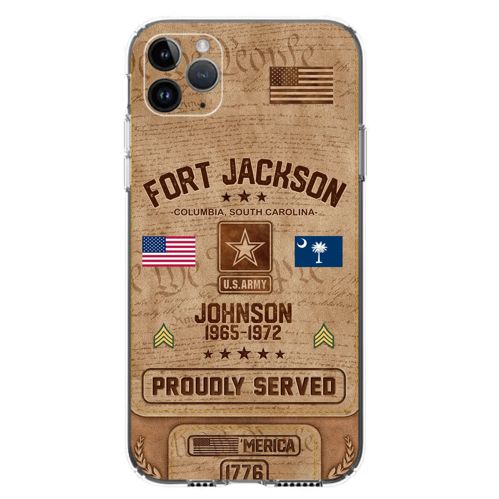 Custom Personalized Veteran Phone Case - Gift For Veteran - Birthday/ Father's Day Gift - Proudly Served - Case For iPhone And Samsung