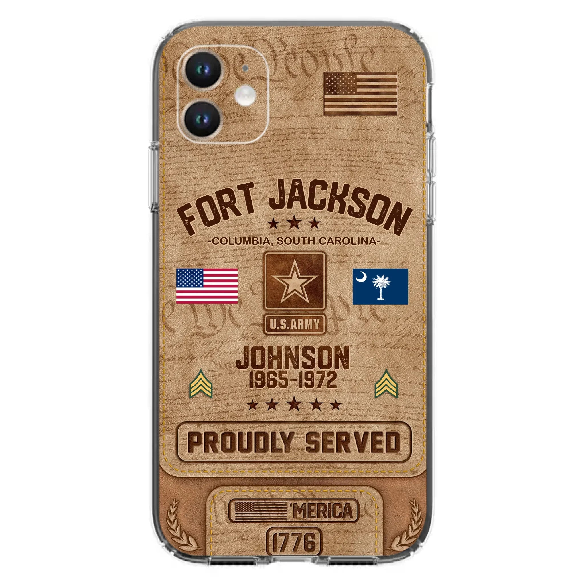Custom Personalized Veteran Phone Case - Gift For Veteran - Birthday/ Father's Day Gift - Proudly Served - Case For iPhone And Samsung