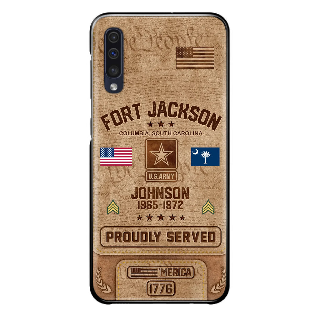 Custom Personalized Veteran Phone Case - Gift For Veteran - Birthday/ Father's Day Gift - Proudly Served - Case For iPhone And Samsung