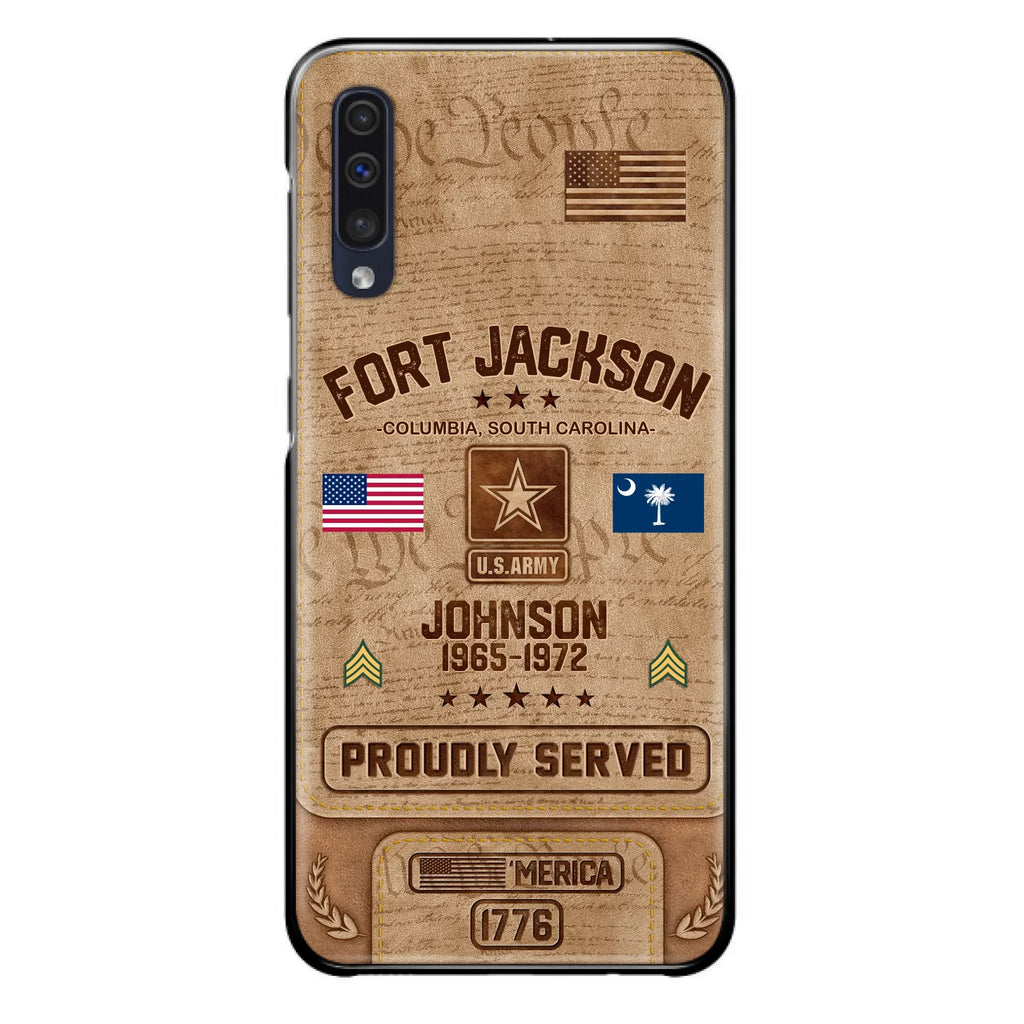 Custom Personalized Veteran Phone Case - Gift For Veteran - Birthday/ Father's Day Gift - Proudly Served - Case For iPhone And Samsung