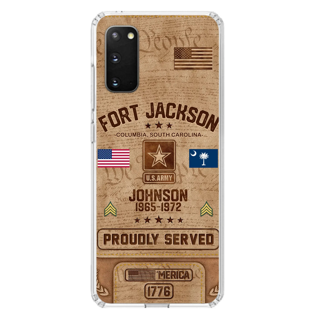 Custom Personalized Veteran Phone Case - Gift For Veteran - Birthday/ Father's Day Gift - Proudly Served - Case For iPhone And Samsung