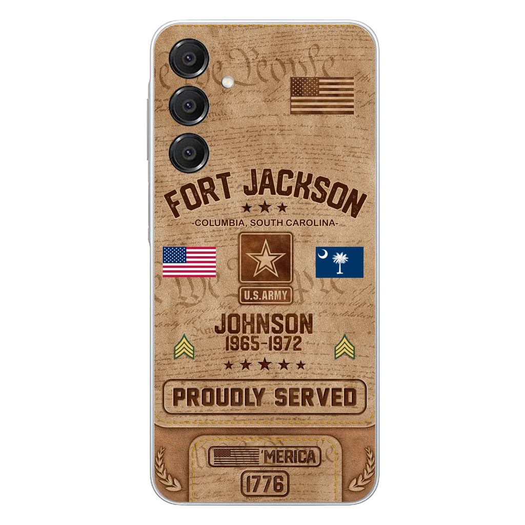Custom Personalized Veteran Phone Case - Gift For Veteran - Birthday/ Father's Day Gift - Proudly Served - Case For iPhone And Samsung