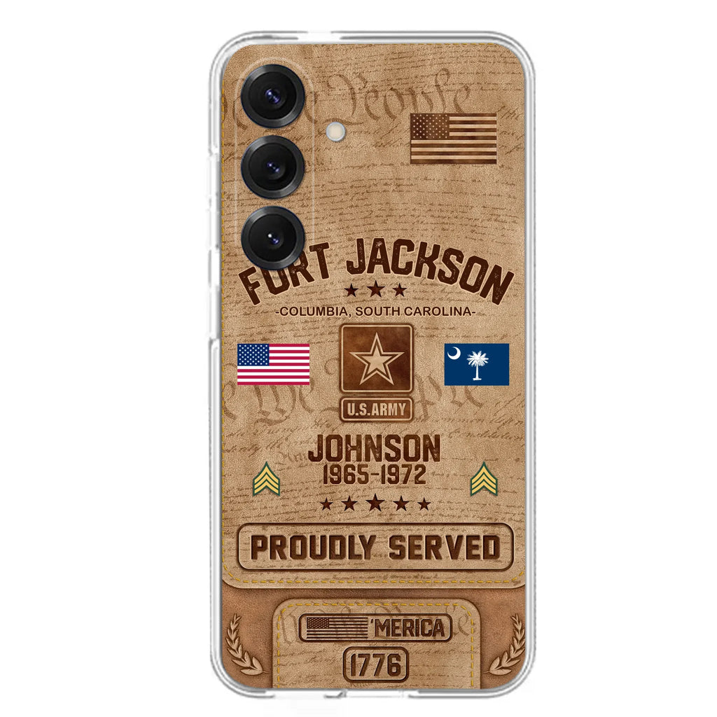 Custom Personalized Veteran Phone Case - Gift For Veteran - Birthday/ Father's Day Gift - Proudly Served - Case For iPhone And Samsung