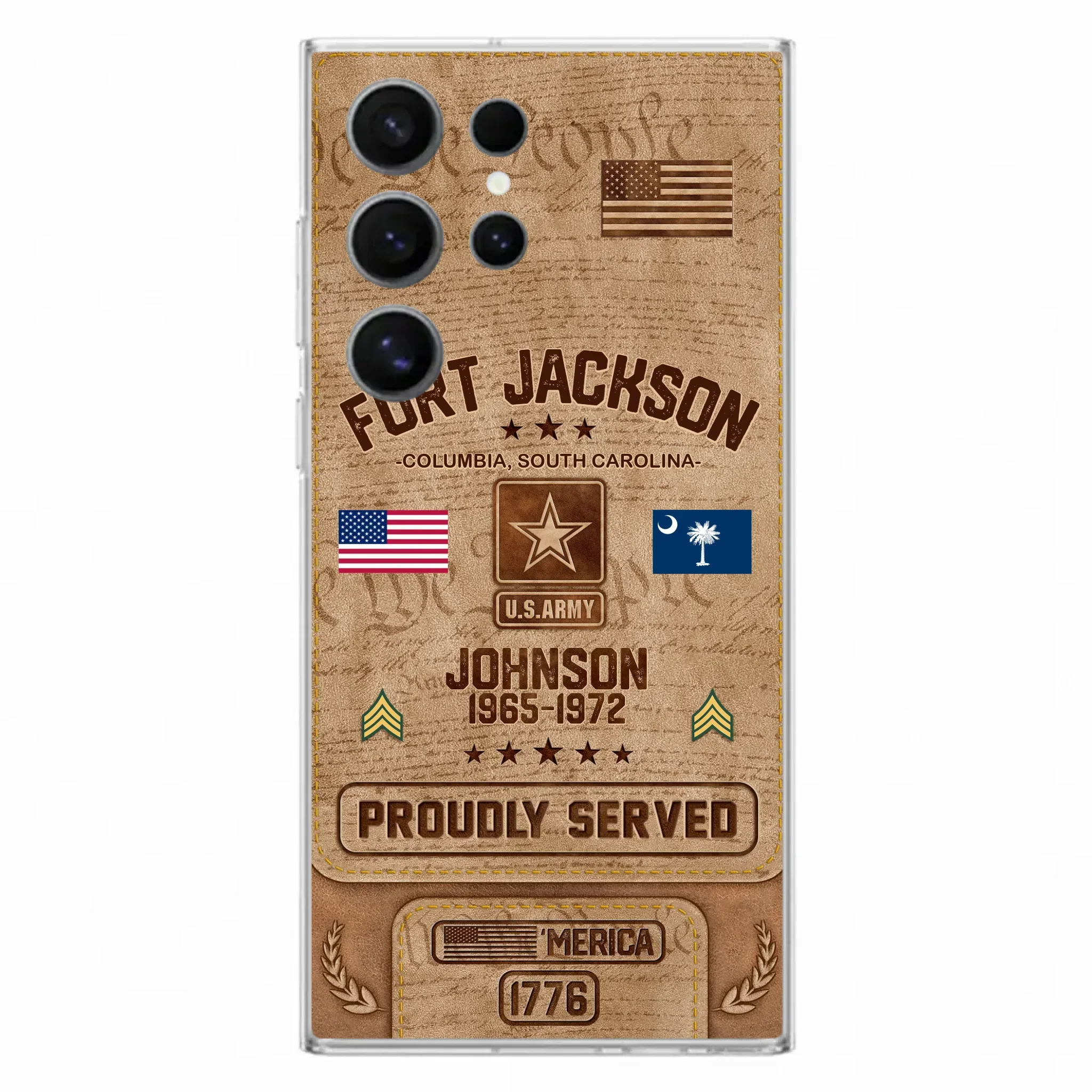 Custom Personalized Veteran Phone Case - Gift For Veteran - Birthday/ Father's Day Gift - Proudly Served - Case For iPhone And Samsung