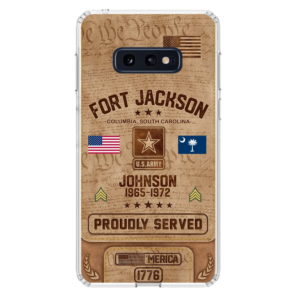 Custom Personalized Veteran Phone Case - Gift For Veteran - Birthday/ Father's Day Gift - Proudly Served - Case For iPhone And Samsung