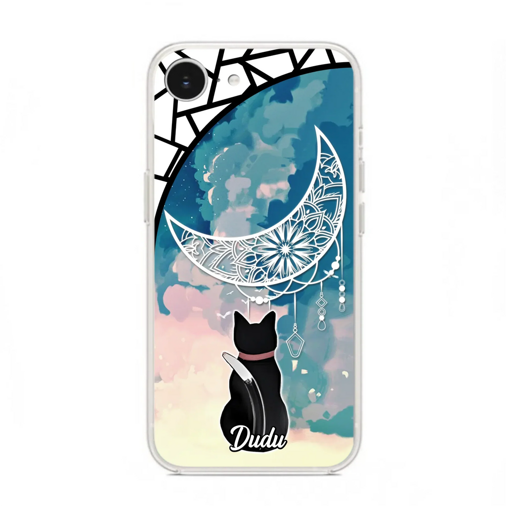 Custom Personalized Black Cat Phone Case - Gift Idea For Cat Lover - Case For iPhone/Samsung