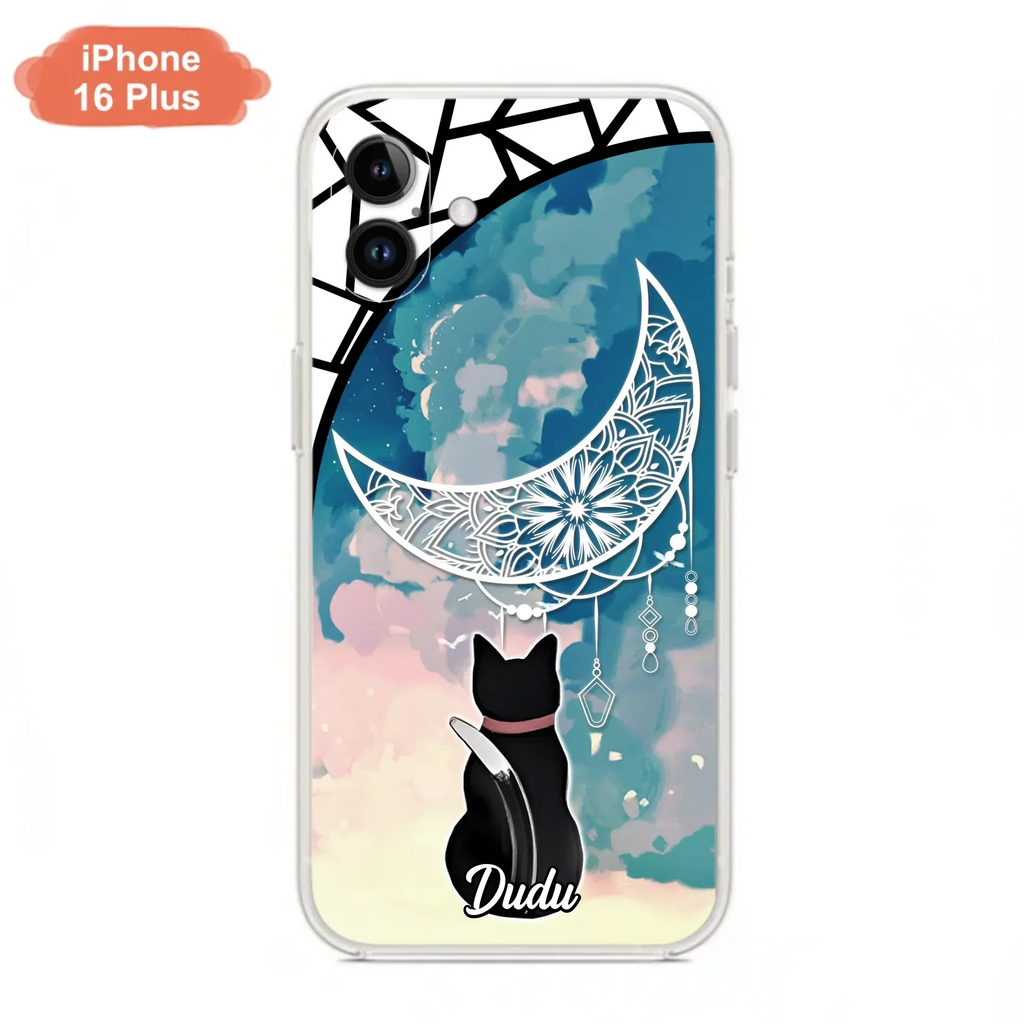 Custom Personalized Black Cat Phone Case - Gift Idea For Cat Lover - Case For iPhone/Samsung