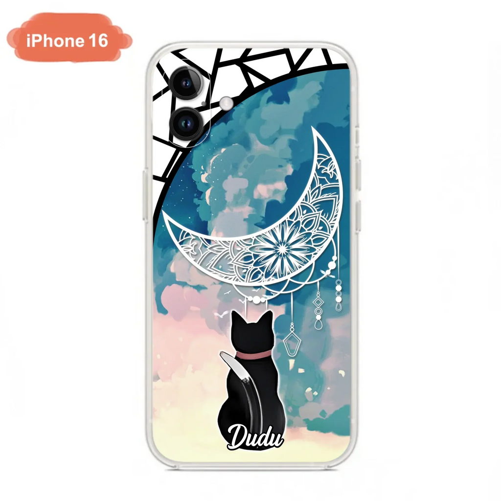 Custom Personalized Black Cat Phone Case - Gift Idea For Cat Lover - Case For iPhone/Samsung