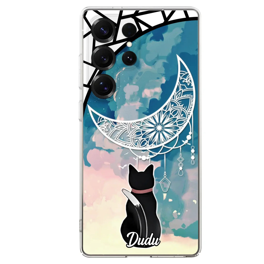 Custom Personalized Black Cat Phone Case - Gift Idea For Cat Lover - Case For iPhone/Samsung