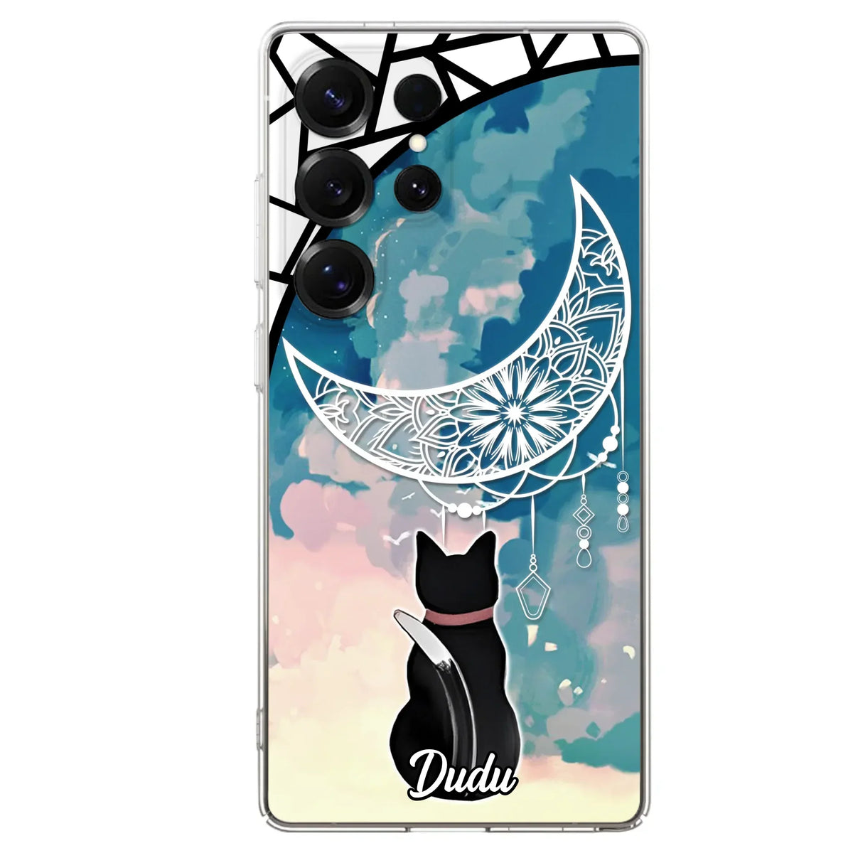 Custom Personalized Black Cat Phone Case - Gift Idea For Cat Lover - Case For iPhone/Samsung
