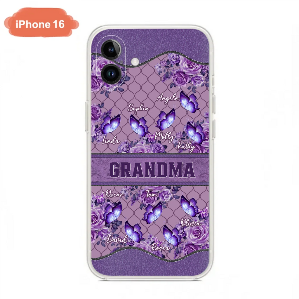 Personalized Grandma Butterfly Phone Case - Gift Idea For Mother's Day/Grandma - Cases For iPhone/Samsung