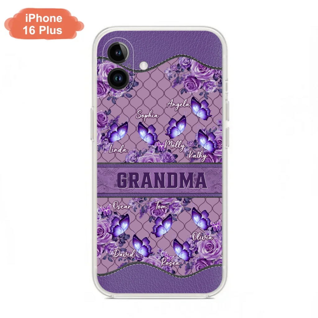 Personalized Grandma Butterfly Phone Case - Gift Idea For Mother's Day/Grandma - Cases For iPhone/Samsung