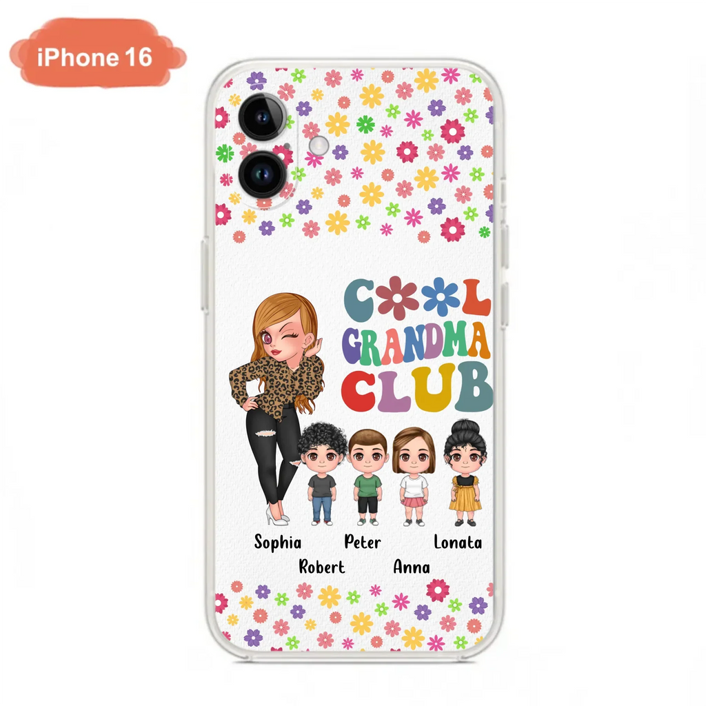 Custom Personalized Cool Grandma Phone Case - Gift Idea For Grandma - Upto 4 Kids - Cases For iPhone/Samsung