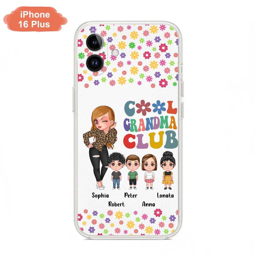 Custom Personalized Cool Grandma Phone Case - Gift Idea For Grandma - Upto 4 Kids - Cases For iPhone/Samsung