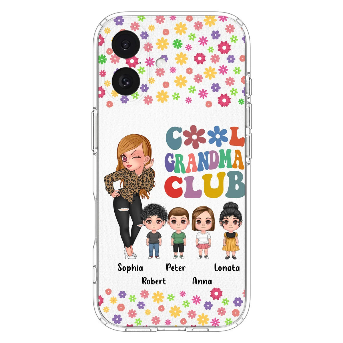 Custom Personalized Cool Grandma Phone Case - Gift Idea For Grandma - Upto 4 Kids - Cases For iPhone/Samsung
