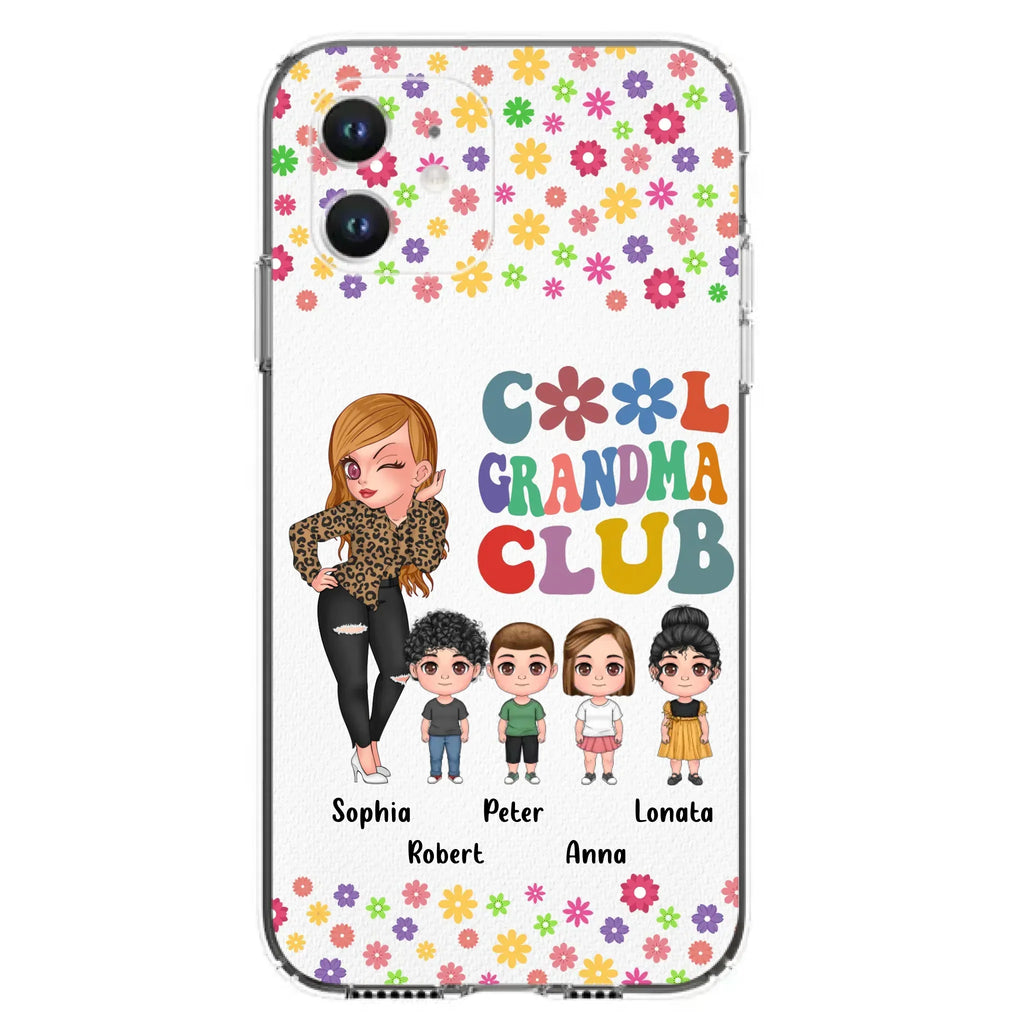 Custom Personalized Cool Grandma Phone Case - Gift Idea For Grandma - Upto 4 Kids - Cases For iPhone/Samsung