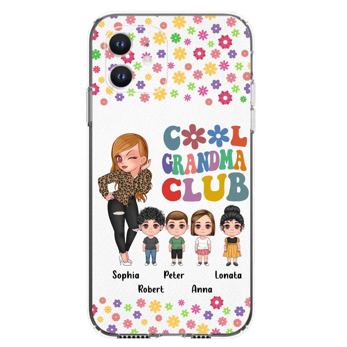 Custom Personalized Cool Grandma Phone Case - Gift Idea For Grandma - Upto 4 Kids - Cases For iPhone/Samsung