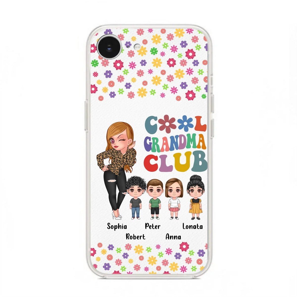 Custom Personalized Cool Grandma Phone Case - Gift Idea For Grandma - Upto 4 Kids - Cases For iPhone/Samsung