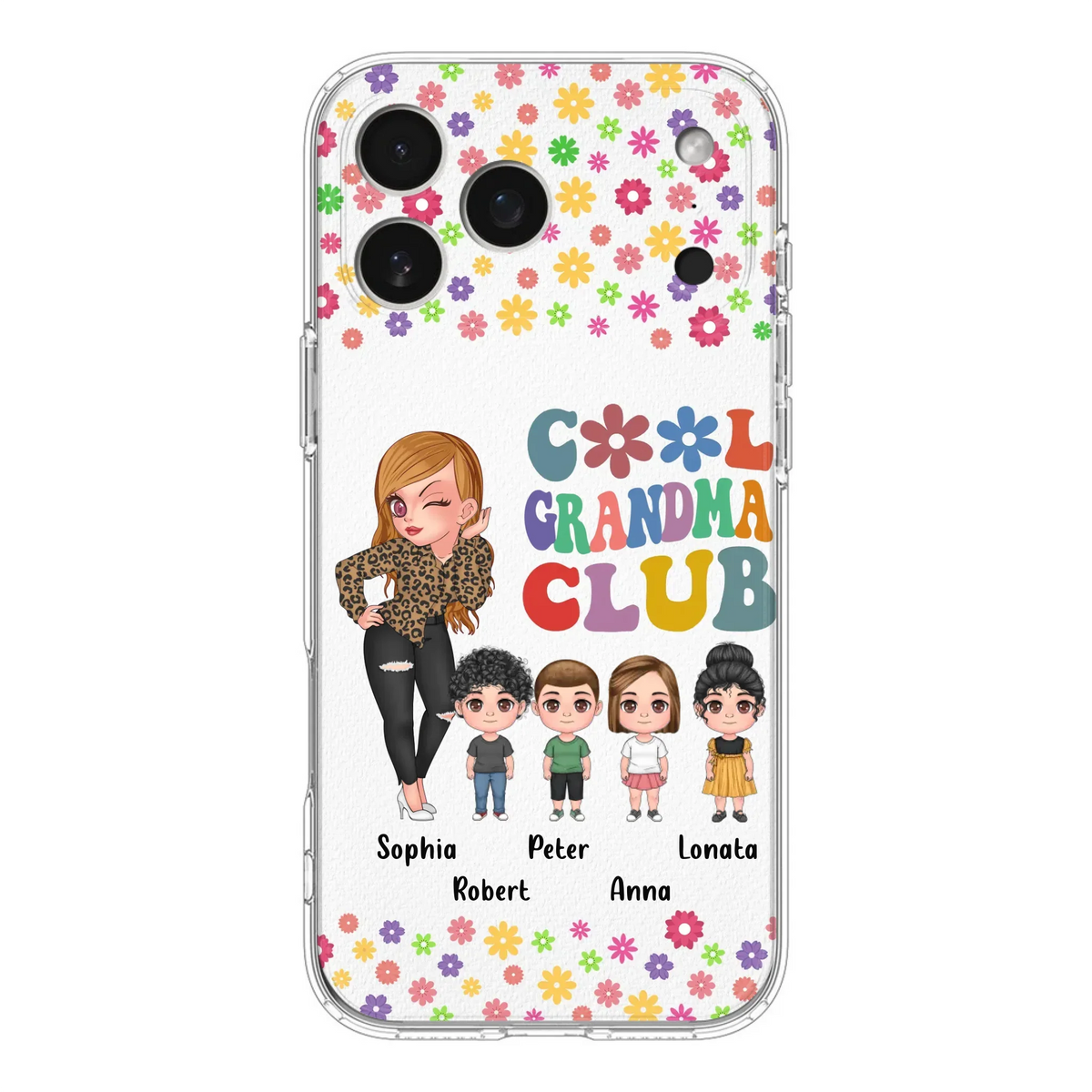 Custom Personalized Cool Grandma Phone Case - Gift Idea For Grandma - Upto 4 Kids - Cases For iPhone/Samsung