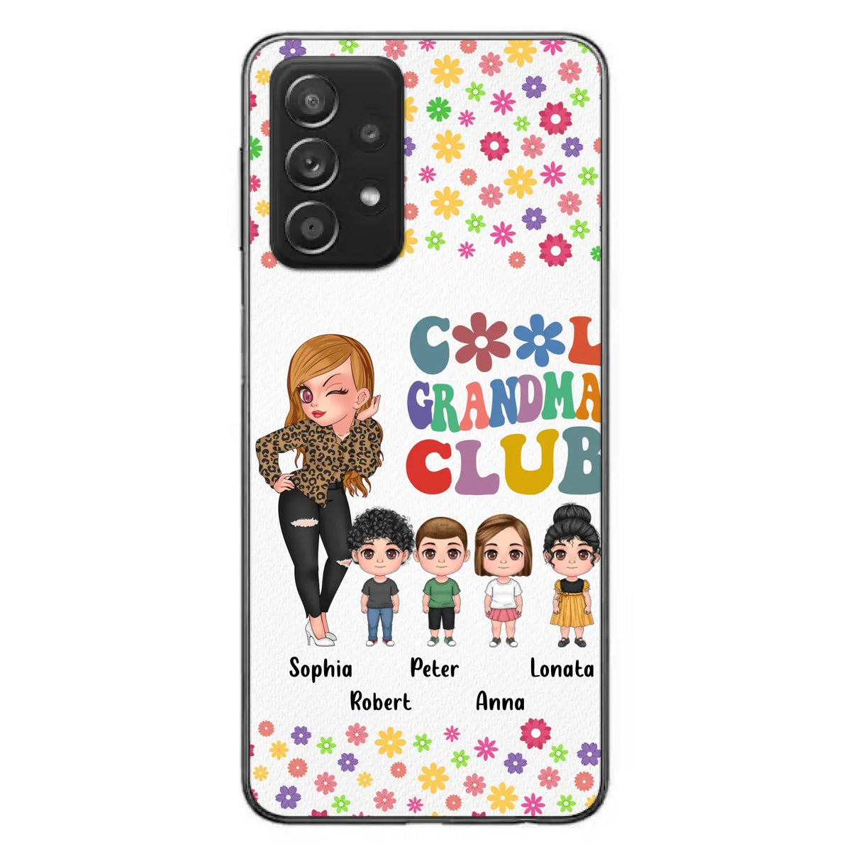 Custom Personalized Cool Grandma Phone Case - Gift Idea For Grandma - Upto 4 Kids - Cases For iPhone/Samsung