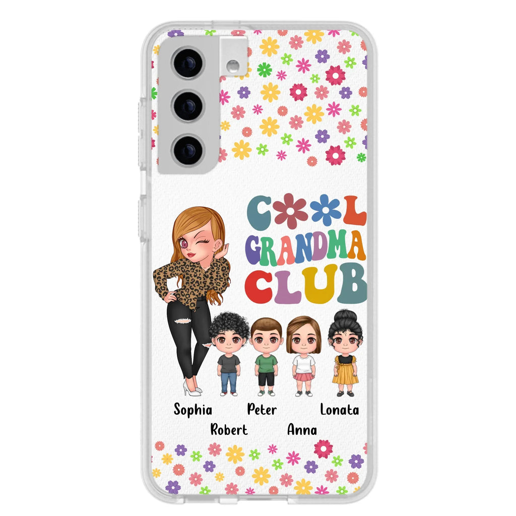 Custom Personalized Cool Grandma Phone Case - Gift Idea For Grandma - Upto 4 Kids - Cases For iPhone/Samsung