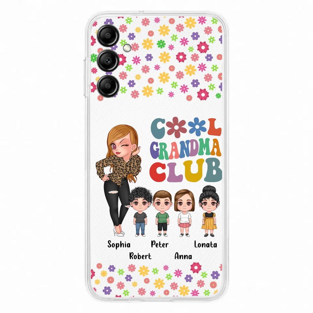 Custom Personalized Cool Grandma Phone Case - Gift Idea For Grandma - Upto 4 Kids - Cases For iPhone/Samsung