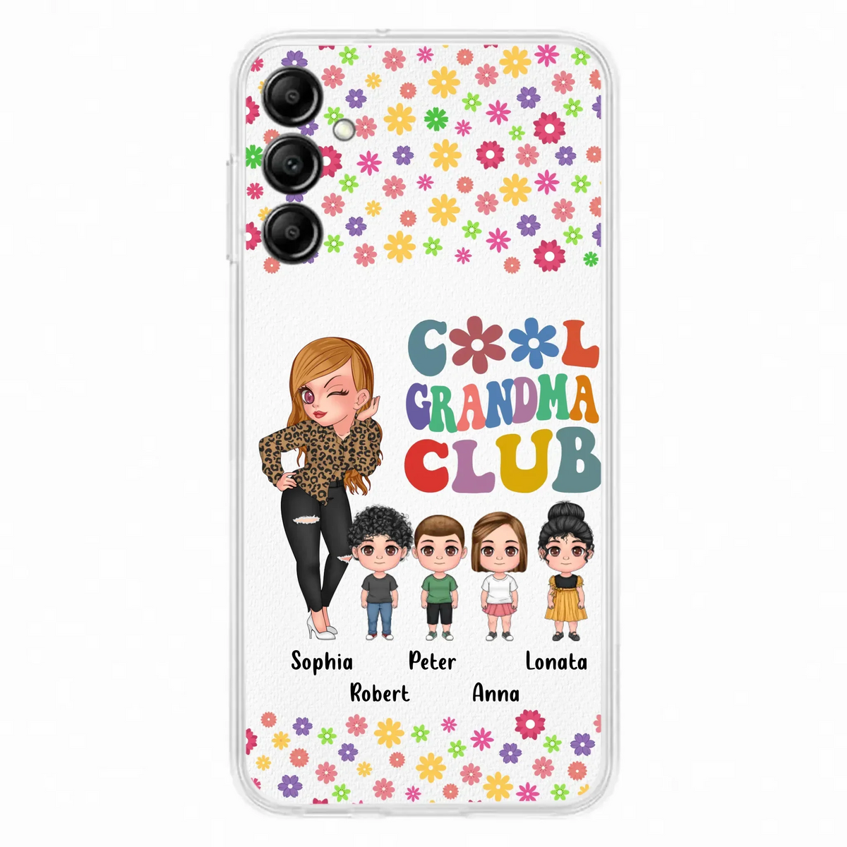 Custom Personalized Cool Grandma Phone Case - Gift Idea For Grandma - Upto 4 Kids - Cases For iPhone/Samsung