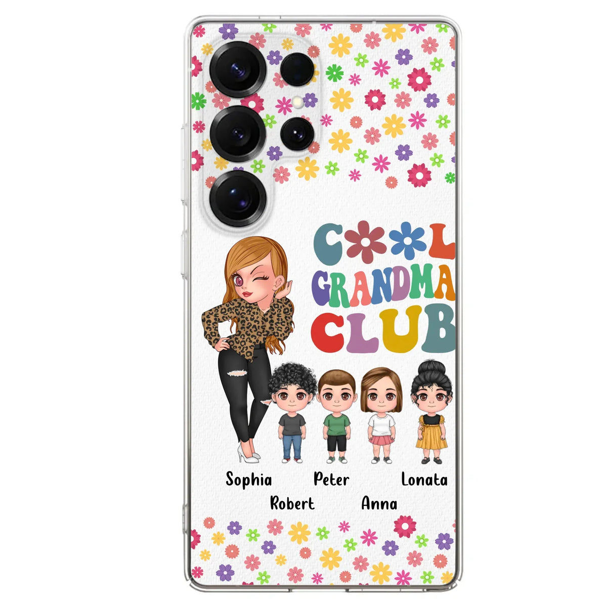 Custom Personalized Cool Grandma Phone Case - Gift Idea For Grandma - Upto 4 Kids - Cases For iPhone/Samsung
