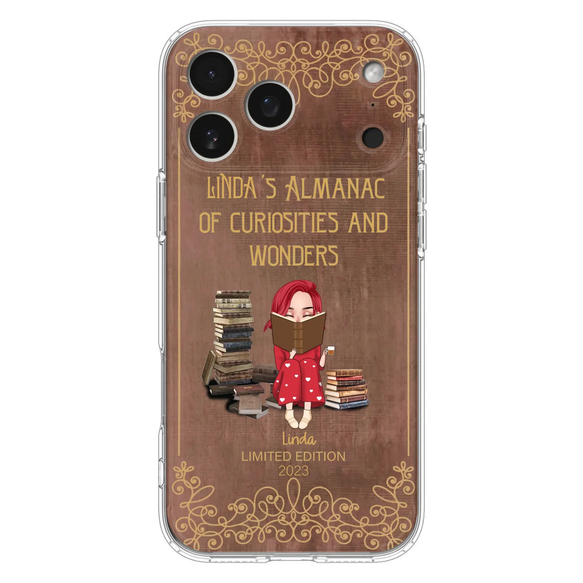 Custom Personalized Reading Girl Phone Case - Gift Idea For Reading Lovers - Almanac Of Curiosities - Cases For iPhone/Samsung
