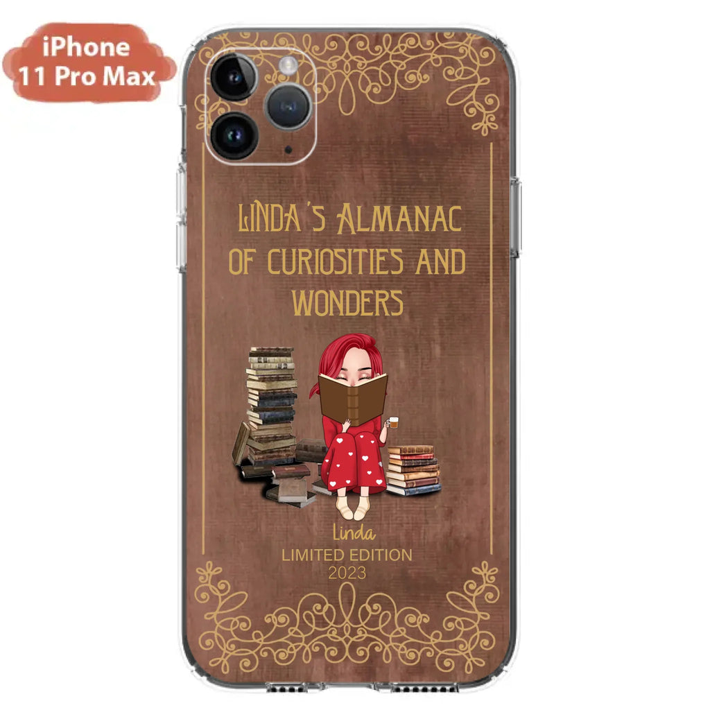 Custom Personalized Reading Girl Phone Case - Gift Idea For Reading Lovers - Almanac Of Curiosities - Cases For iPhone/Samsung