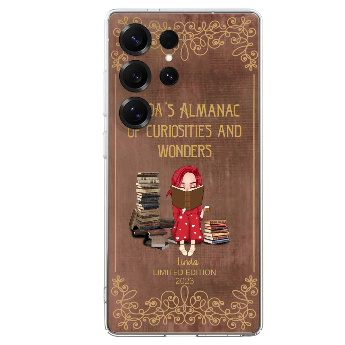 Custom Personalized Reading Girl Phone Case - Gift Idea For Reading Lovers - Almanac Of Curiosities - Cases For iPhone/Samsung