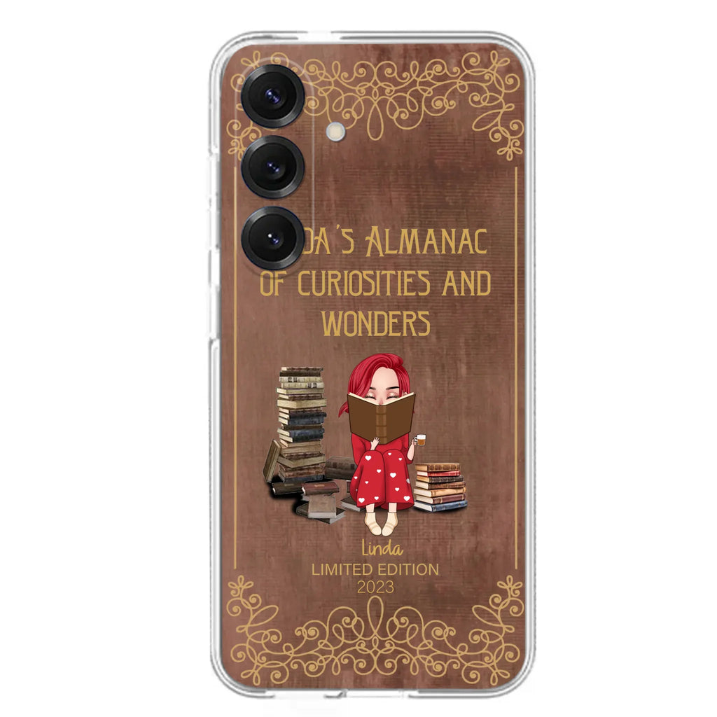 Custom Personalized Reading Girl Phone Case - Gift Idea For Reading Lovers - Almanac Of Curiosities - Cases For iPhone/Samsung