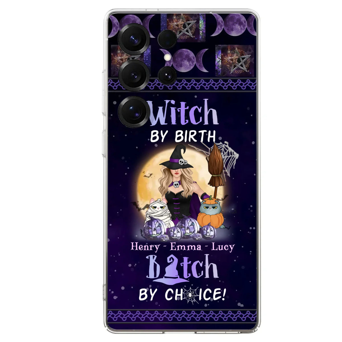 Custom Personalized Pet Witch Phone Case - Halloween Gift For Dog/ Cat Lover - Witch By Birth Bitch By Choice - Case For iPhone And Samsung