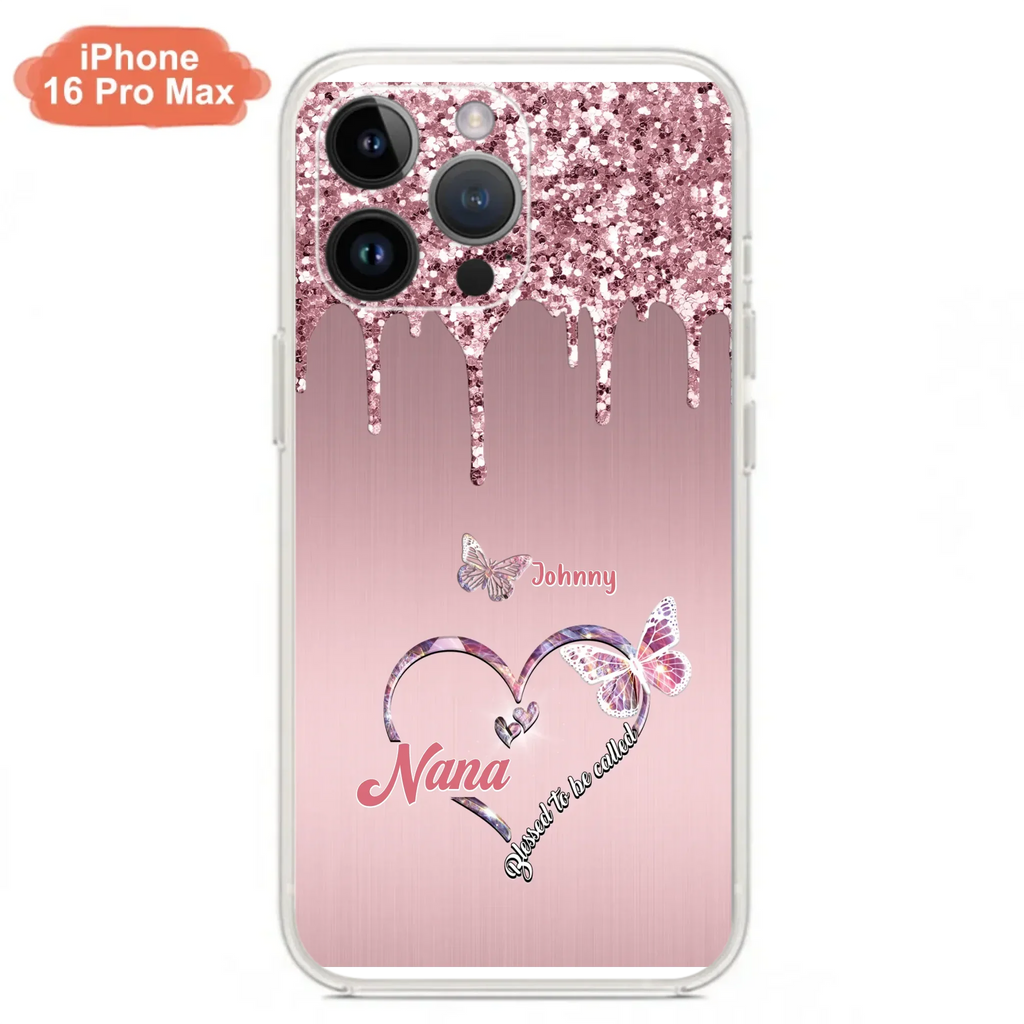 Custom Personalized Grandma Phone Case - Upto 10 Kids - Gift Idea For Mom/ Grandma/ Mother's Day - Case for iPhone/Samsung - Blessed To Be Called Nana