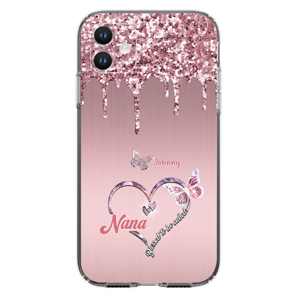 Custom Personalized Grandma Phone Case - Upto 10 Kids - Gift Idea For Mom/ Grandma/ Mother's Day - Case for iPhone/Samsung - Blessed To Be Called Nana