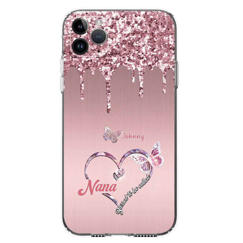 Custom Personalized Grandma Phone Case - Upto 10 Kids - Gift Idea For Mom/ Grandma/ Mother's Day - Case for iPhone/Samsung - Blessed To Be Called Nana