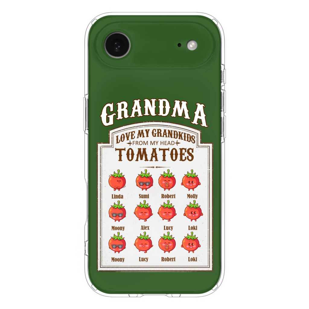 Custom Personalized Grandma Tomatoes Phone Case - Gift Idea For Mother's Day/Grandma- Upto 12 Tomatoes - Case For iPhone/ Samsung