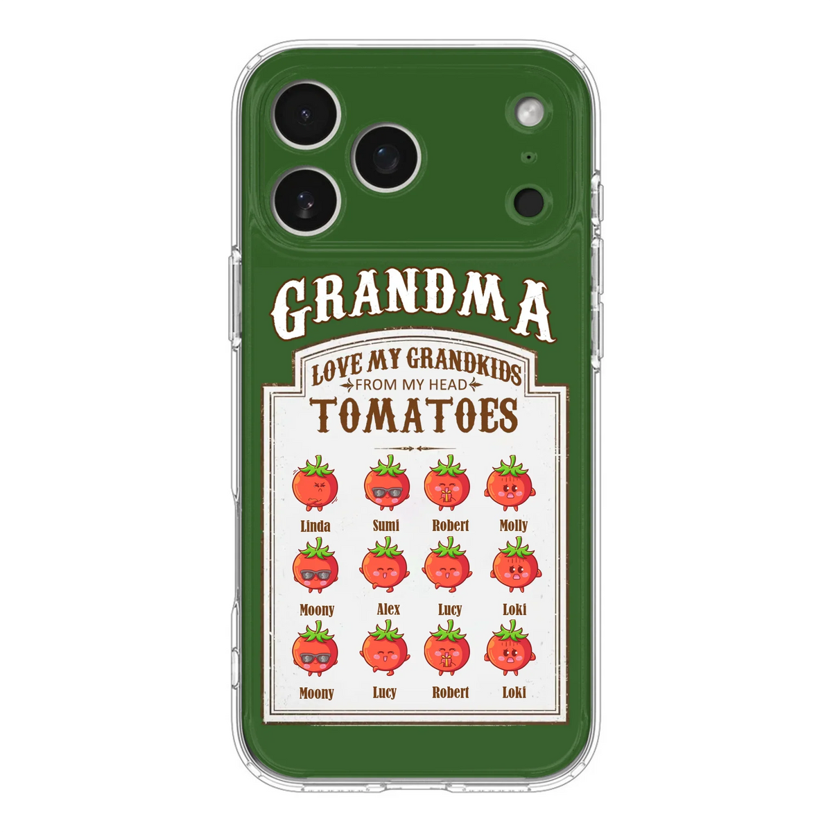 Custom Personalized Grandma Tomatoes Phone Case - Gift Idea For Mother's Day/Grandma- Upto 12 Tomatoes - Case For iPhone/ Samsung