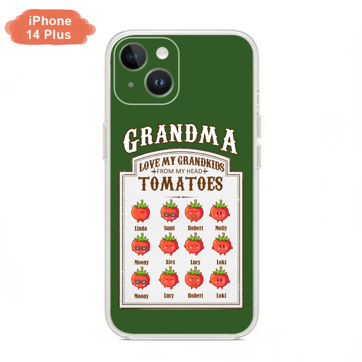 Custom Personalized Grandma Tomatoes Phone Case - Gift Idea For Mother's Day/Grandma- Upto 12 Tomatoes - Case For iPhone/ Samsung