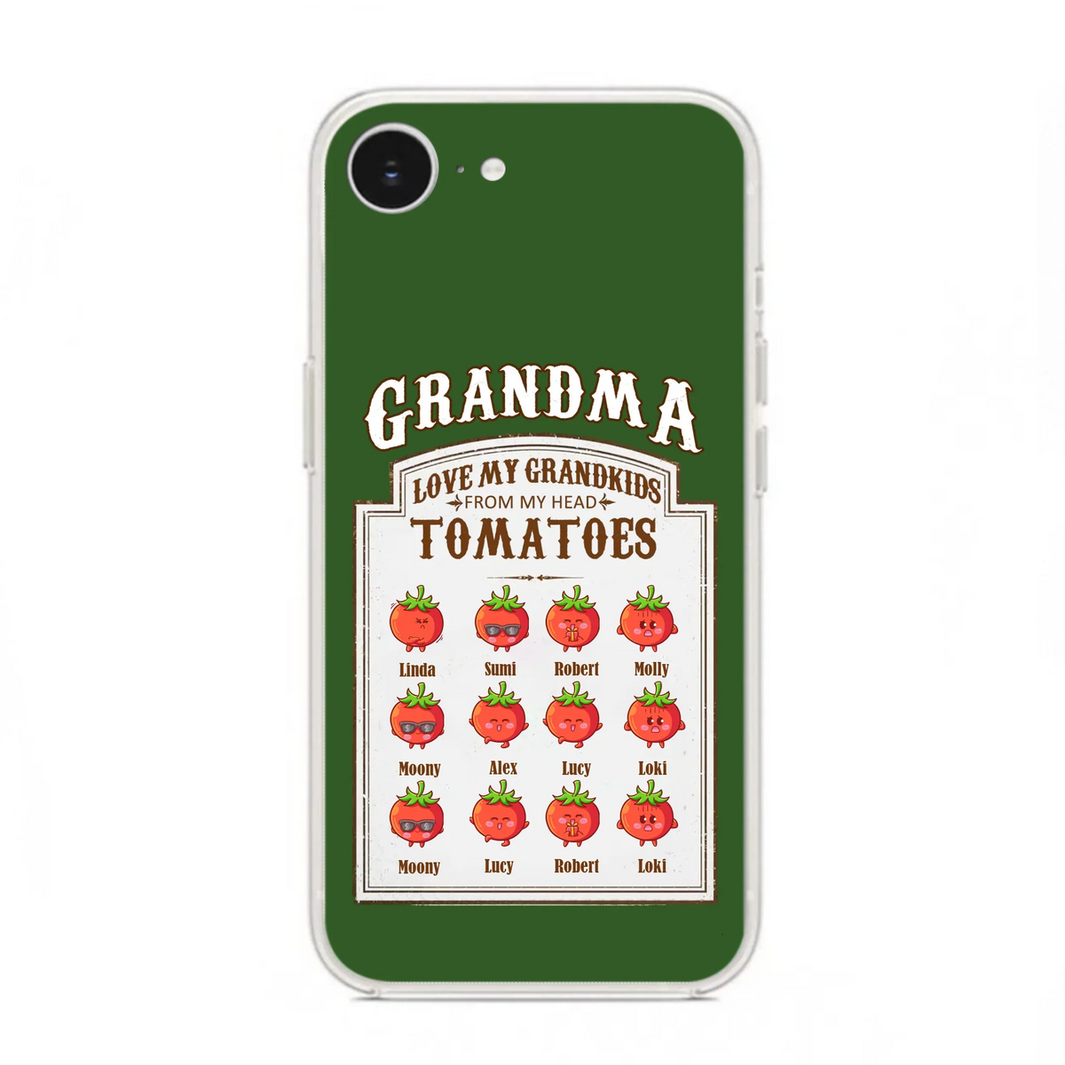 Custom Personalized Grandma Tomatoes Phone Case - Gift Idea For Mother's Day/Grandma- Upto 12 Tomatoes - Case For iPhone/ Samsung