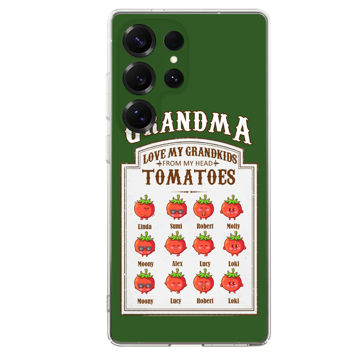 Custom Personalized Grandma Tomatoes Phone Case - Gift Idea For Mother's Day/Grandma- Upto 12 Tomatoes - Case For iPhone/ Samsung