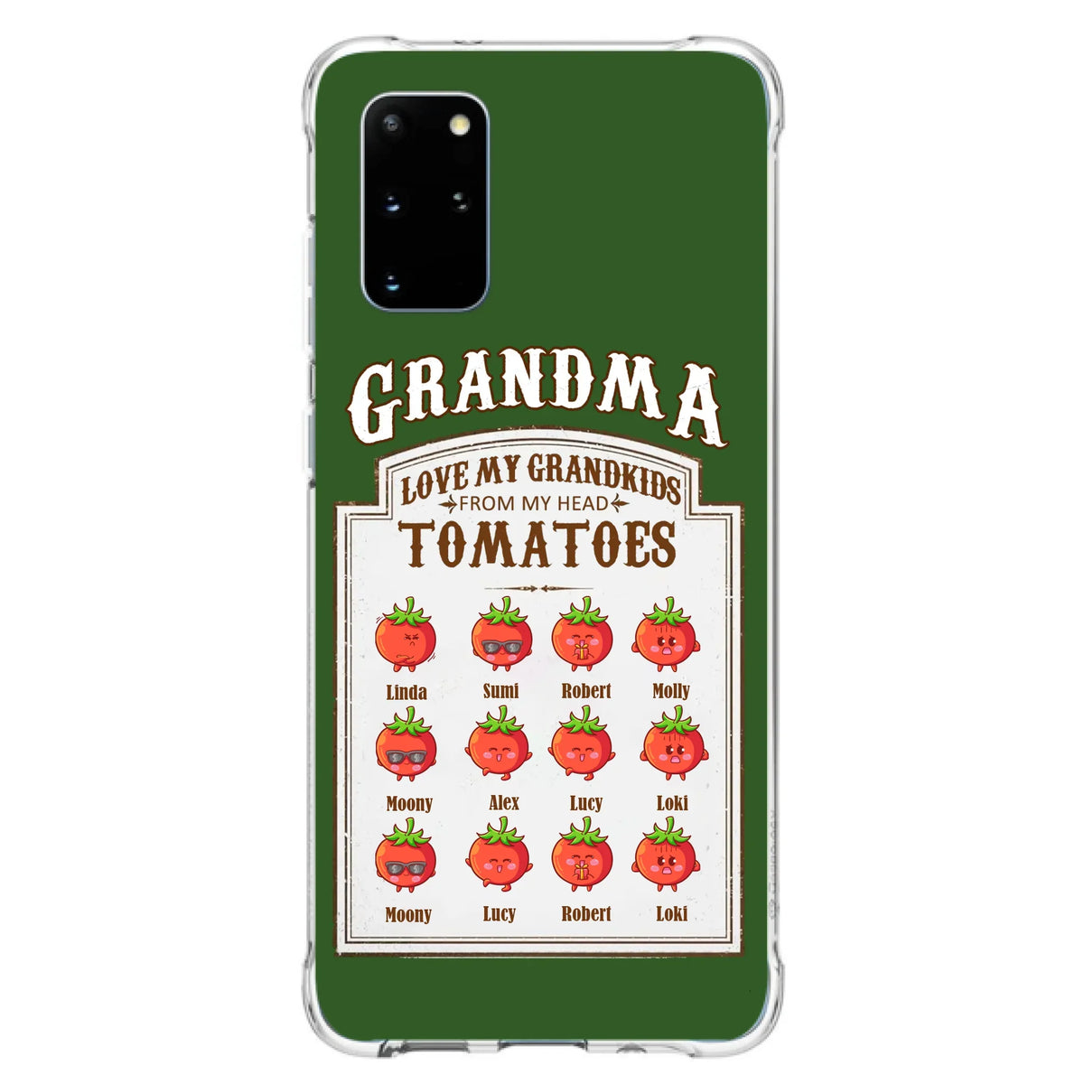 Custom Personalized Grandma Tomatoes Phone Case - Gift Idea For Mother's Day/Grandma- Upto 12 Tomatoes - Case For iPhone/ Samsung