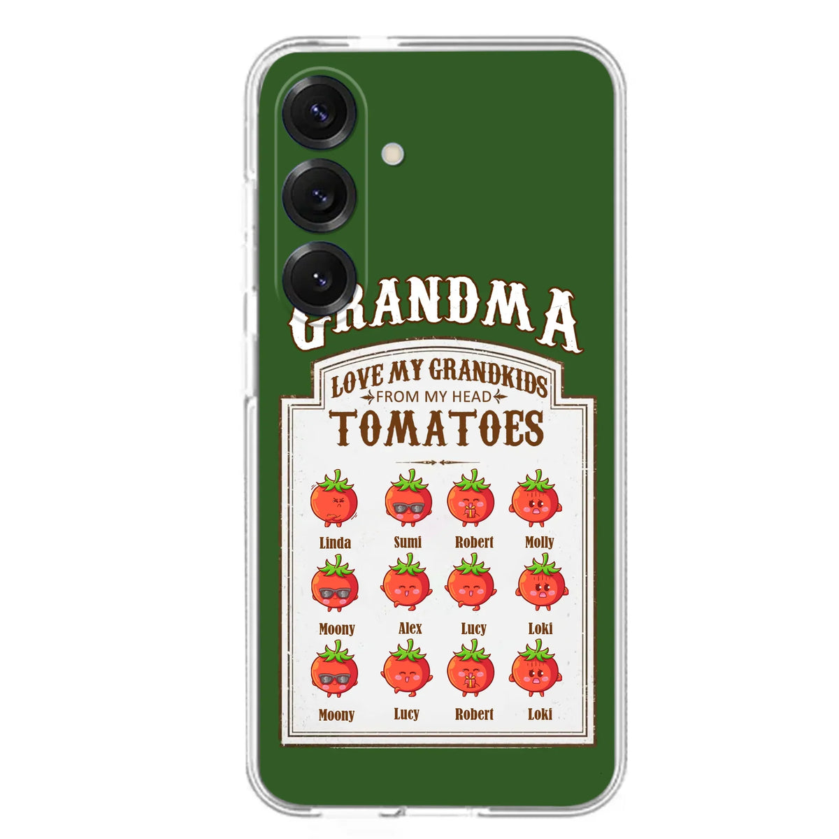 Custom Personalized Grandma Tomatoes Phone Case - Gift Idea For Mother's Day/Grandma- Upto 12 Tomatoes - Case For iPhone/ Samsung