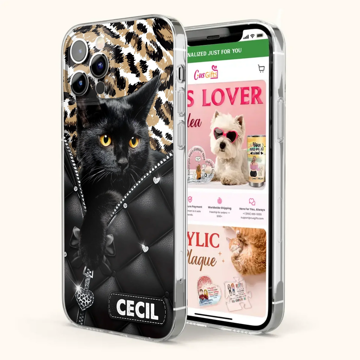 Custom Personalized Cat Phone Case For iPhone/Samsung - Upload Photo - Gift Idea For Cat Lovers