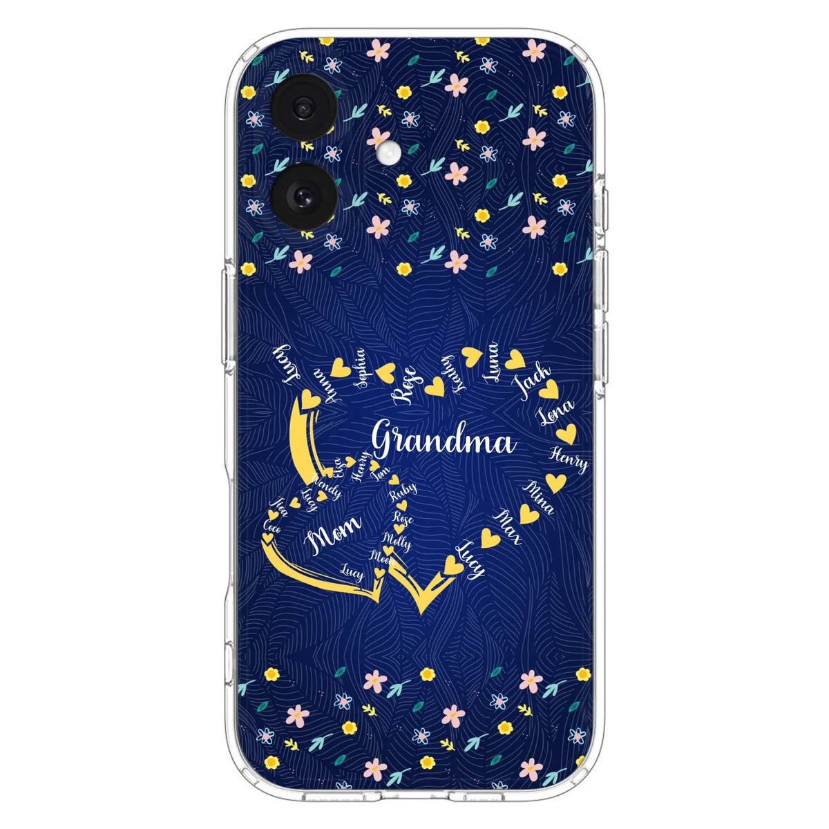 Custom Personalized Grandma Mom Phone Case - Gift Idea For Mother's Day - Upto 12 Kids - Case For iPhone And Samsung