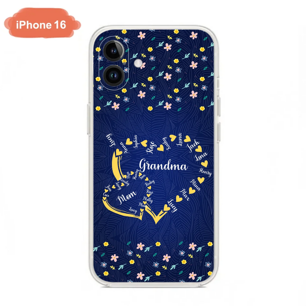 Custom Personalized Grandma Mom Phone Case - Gift Idea For Mother's Day - Upto 12 Kids - Case For iPhone And Samsung