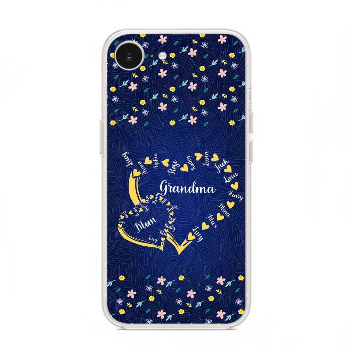 Custom Personalized Grandma Mom Phone Case - Gift Idea For Mother's Day - Upto 12 Kids - Case For iPhone And Samsung