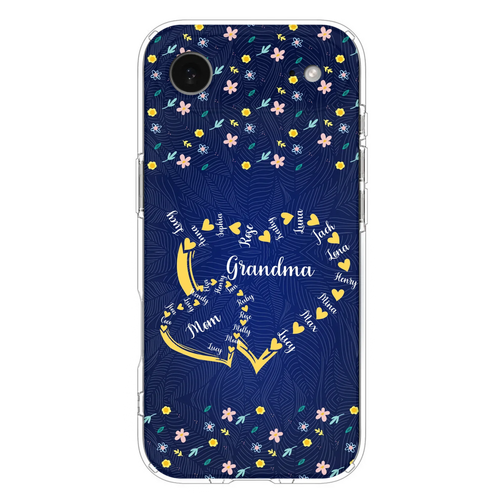 Custom Personalized Grandma Mom Phone Case - Gift Idea For Mother's Day - Upto 12 Kids - Case For iPhone And Samsung